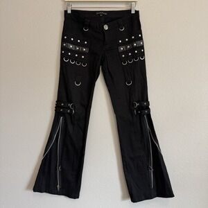 PUNK RAVE K-028 O-ring Studded Goth Pants Cyberpunk Industrial Size M Black